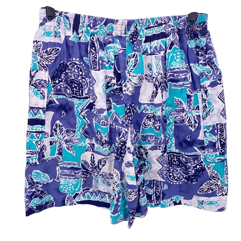 VINTAGE Hilo Hattie Hawaiian Flower Casual Shorts Size Large